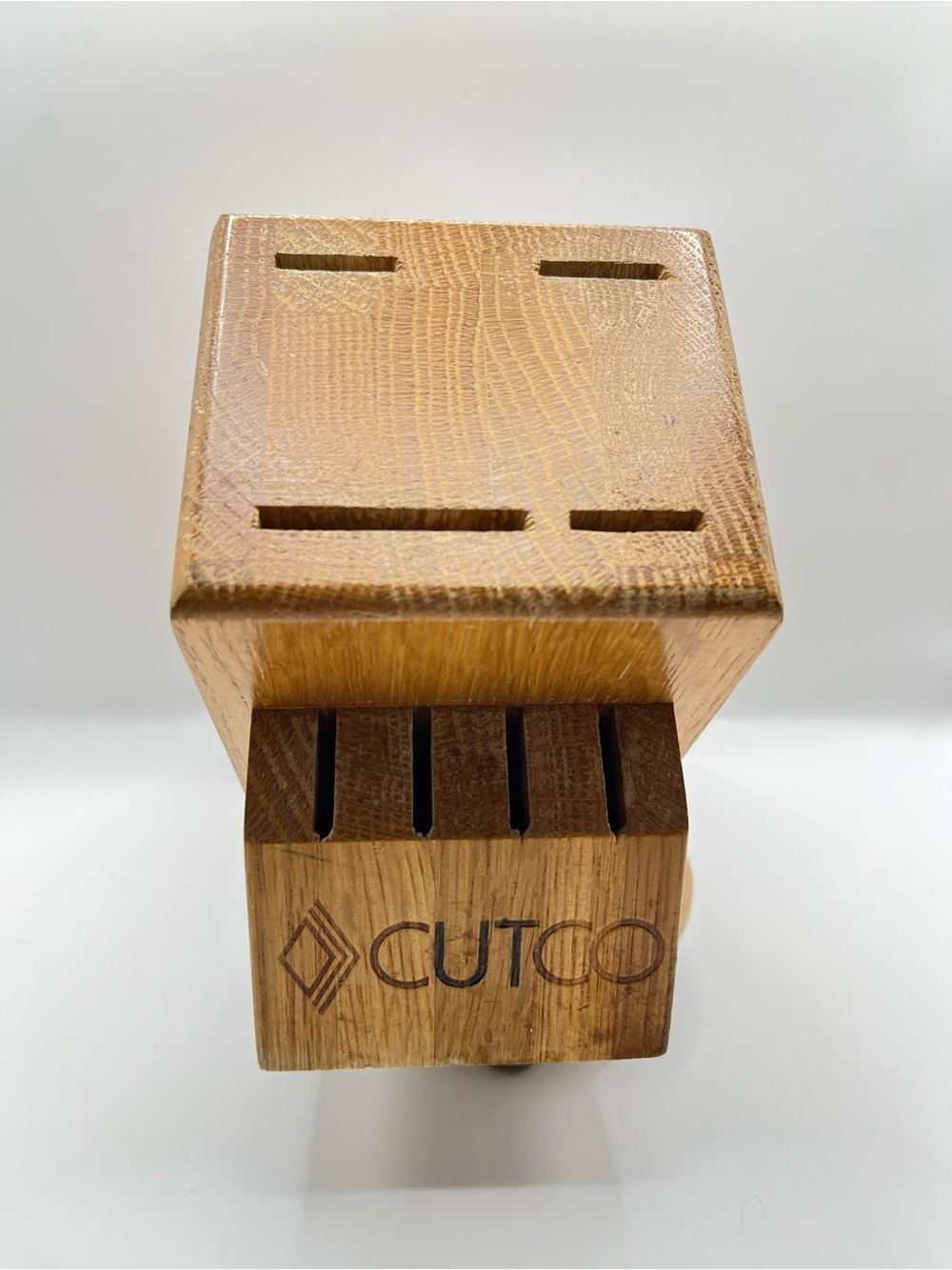 Vtg CUTCO Solid Wood Knife Block - 8-Slot Countertop- Made in USA